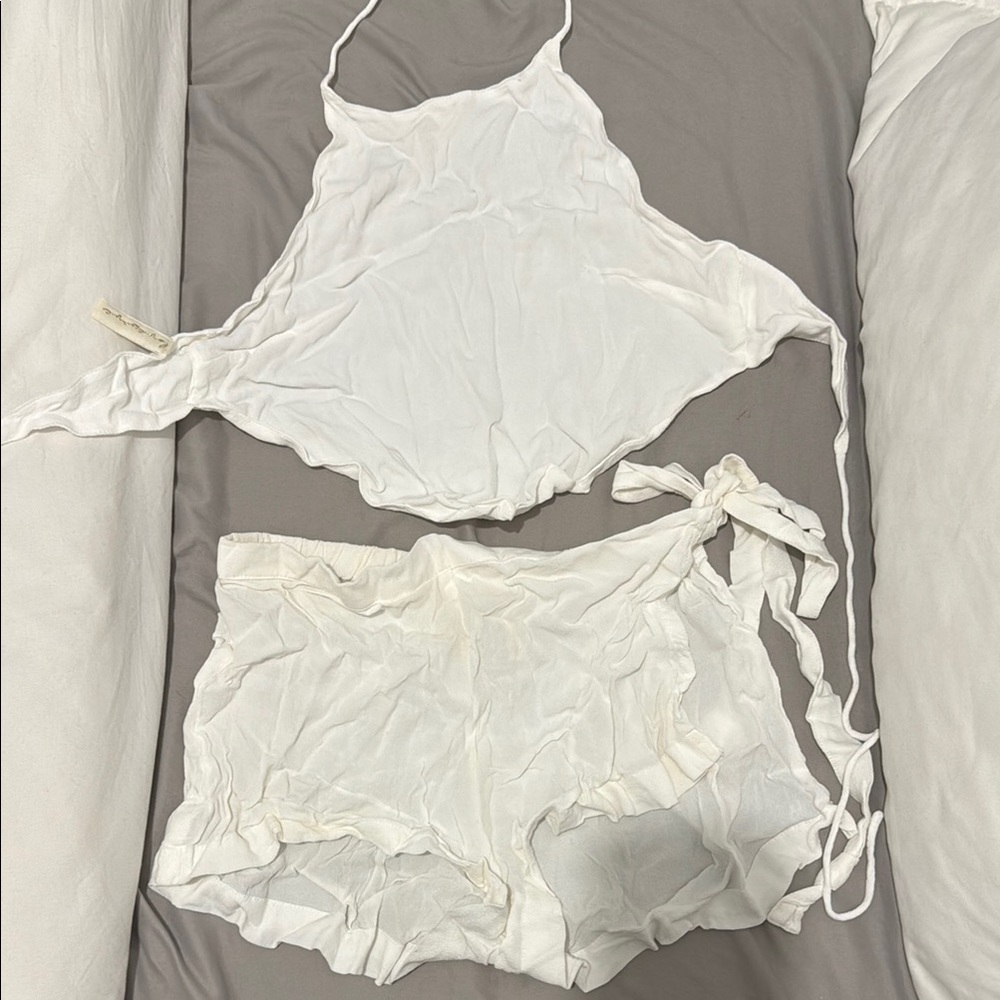 Women's White beach cover up set
